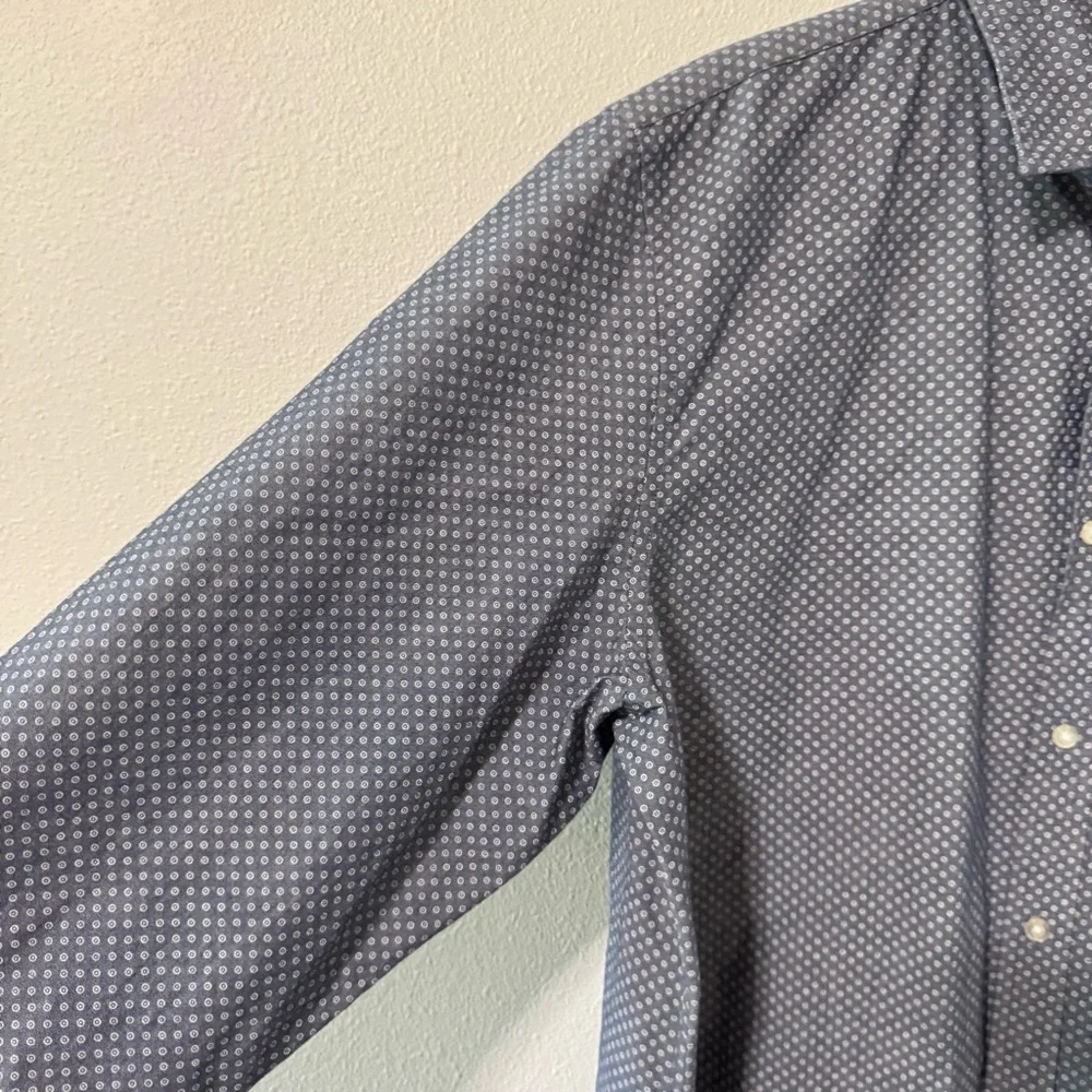 Banana Republic Luxe Poplin Standard Untuck Long Sleeve Button Shirt Blue NWT-XL
